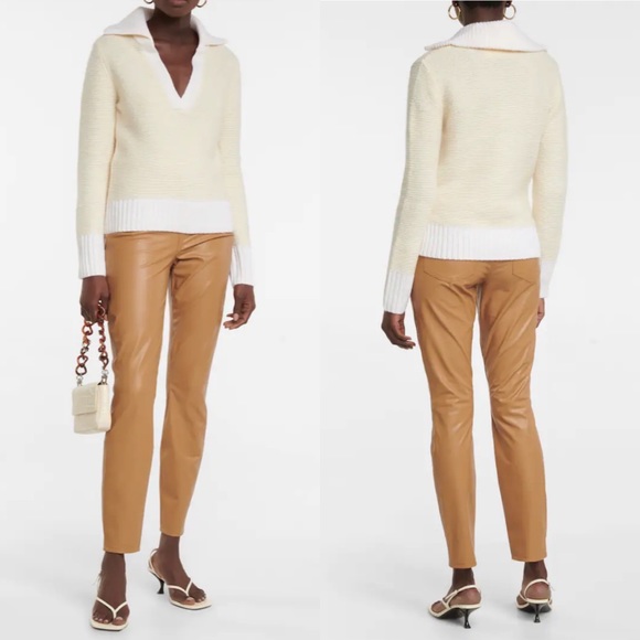 Veronica Beard Brogan Knit Wool Cashmere Polo Sweater - Picture 3 of 11